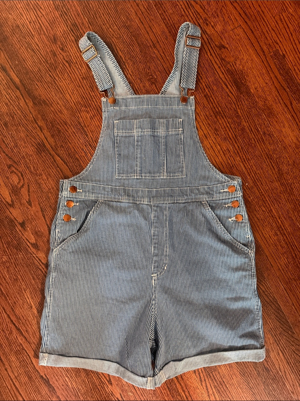 Universal Thread Blue Pinstripe Short Overalls